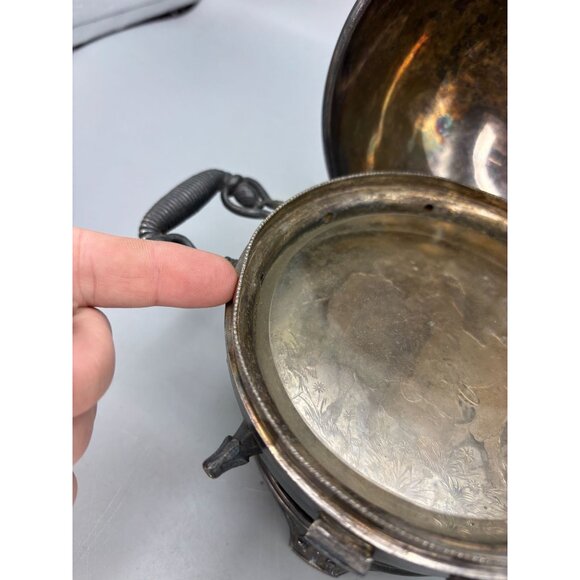 1880s Butter Dome Wilcox Silverplate Meriden Quadruple Cows Maiden Footed - Picture 9 of 10